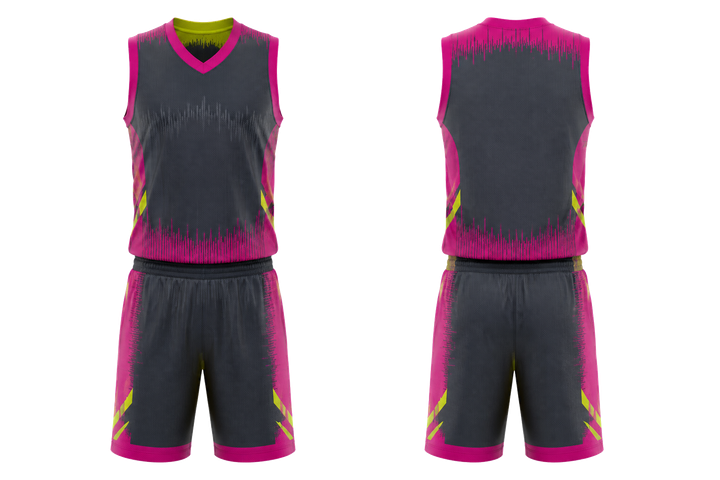 Slate Tonal Soundwave Rhythm Basketball Court Uniform design