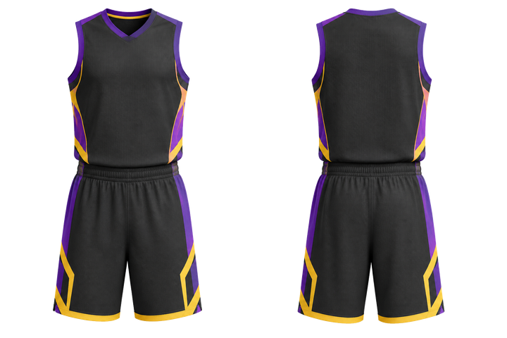 Charcoal Bold Sleeve To Side Bridge Basketball Practice Set design