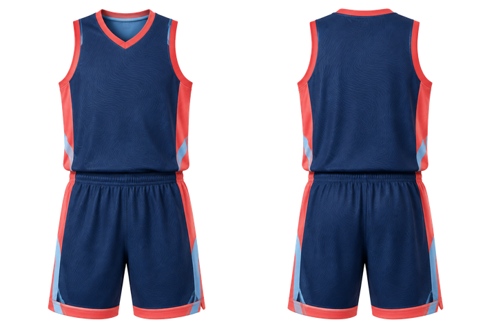 Indigo Low Contrast Ripple Map Basketball Practice Set design