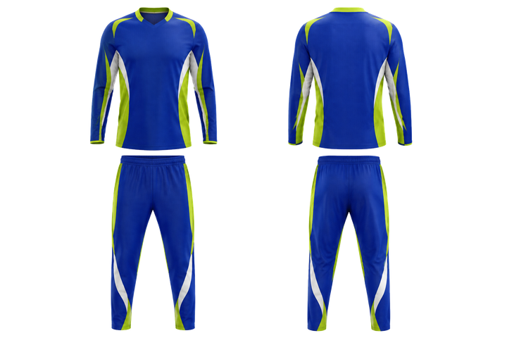 Royal Blue Curved Body Mapped Side Flow Basketball Shooting Warm Up Set design