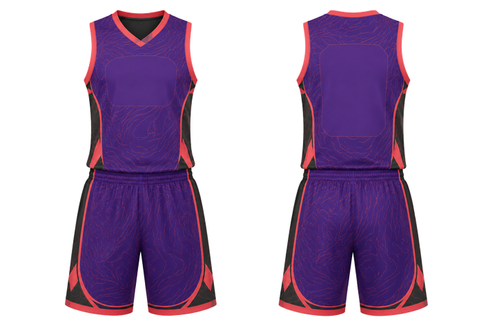 Purple Contained Topographic Contour Field Basketball Women's Or Youth Court Uniform design
