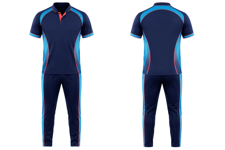 Midnight Navy Curved Body Mapped Side Flow Cricket Cricket Training Kit design
