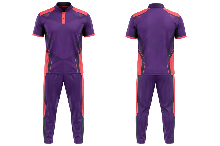 Purple Faceted Shield Geometry Cricket Cricket Training Kit design