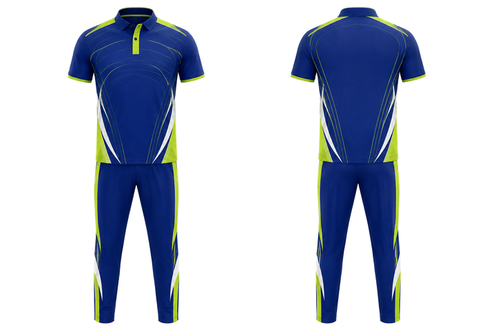 Royal Blue Nested Contour Arcs Cricket Cricket Training Kit design