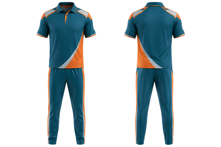 Petrol Teal Split Sash Geometry Cricket Cricket Training Kit design
