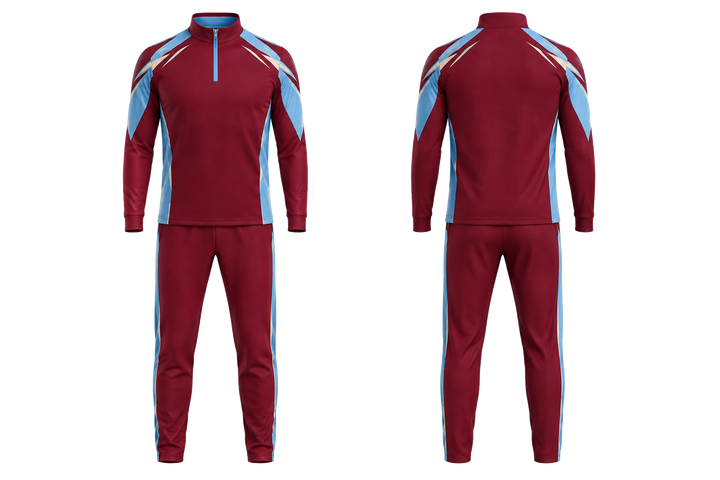 Deep Maroon Angular Shoulder Burst Cricket Cricket Travel Set design