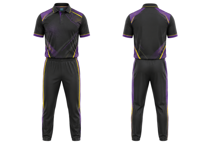Charcoal Diagonal Court Line Architecture Cricket T20 Or ODI Kit design