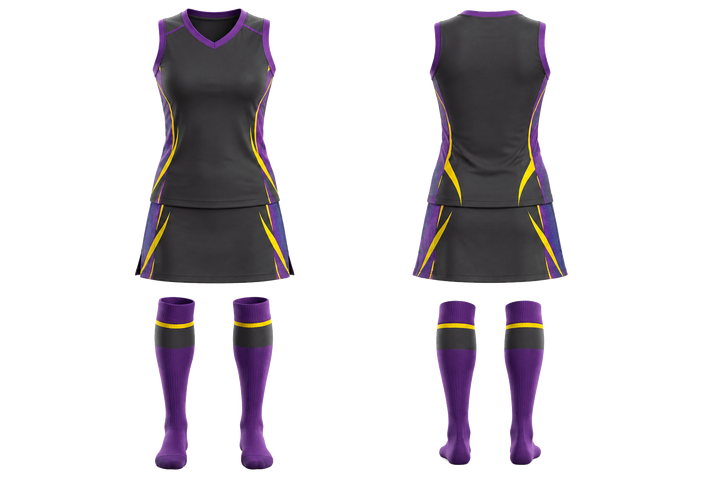 Charcoal Curved Body Mapped Side Flow Field Hockey Field Match Uniform design