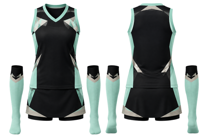 Obsidian Black Faceted Shield Geometry Field Hockey Field Match Uniform design