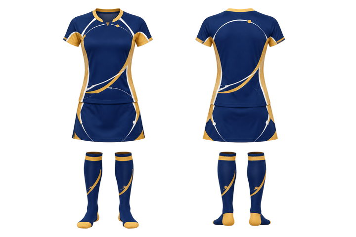 Marine Blue Minimal Arch And Orbit Geometry Field Hockey Field Match Uniform design