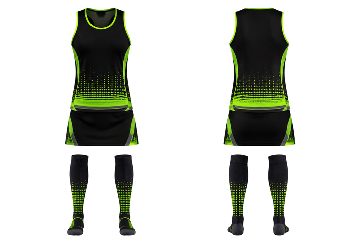 Black Pixel To Panel Fade Built From Flat Bands Field Hockey Field Match Uniform design