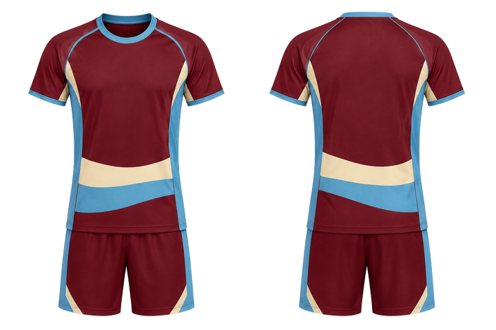 Deep Maroon Layered Horizon Bands Field Hockey Field Training Set design
