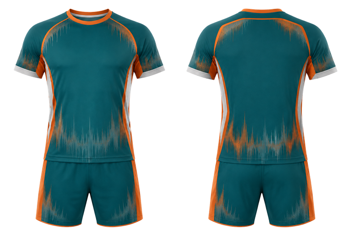 Petrol Teal Tonal Soundwave Rhythm Field Hockey Field Training Set design