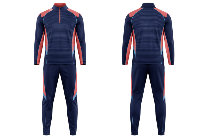 Indigo Retro Micro Stripe With Modern Panel Breaks Field Hockey Field Warm Up Set design
