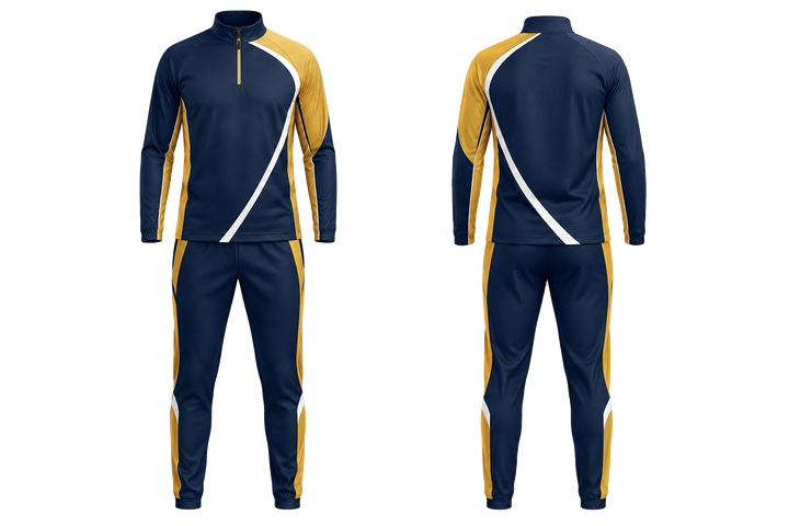 Marine Blue Split Sash Geometry Field Hockey Field Warm Up Set design