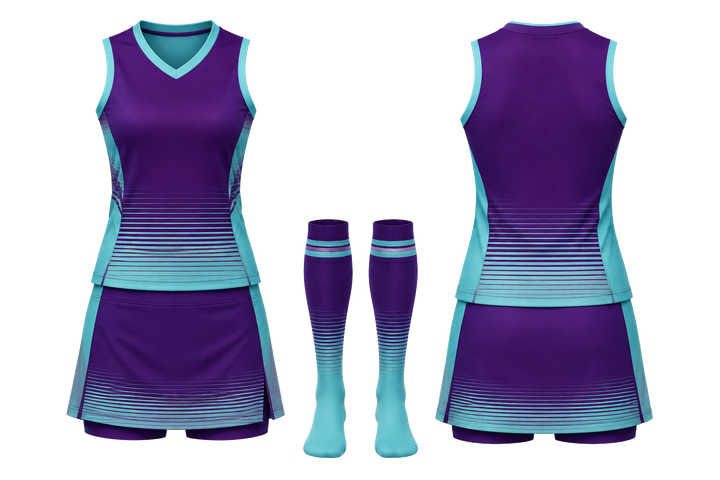 Plum Compressed Gradient Illusion Made Only From Flat Bands Field Hockey Women's Or Youth Field Uniform design
