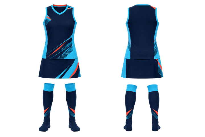 Midnight Navy Diagonal Court Line Architecture Field Hockey Women's Or Youth Field Uniform design