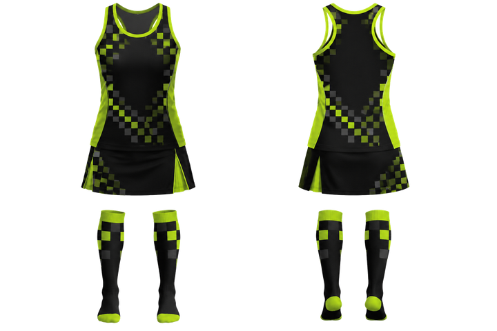 Black Stepped Chequer Field With Original Spacing Field Hockey Women's Or Youth Field Uniform design