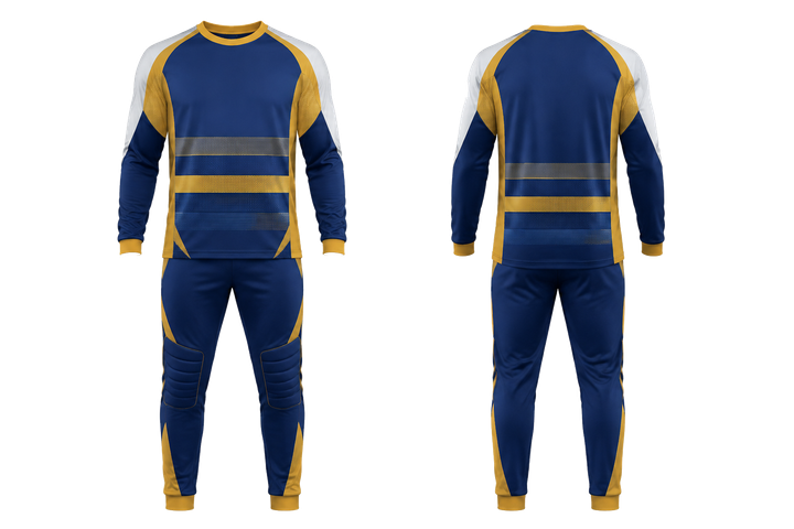 Marine Blue Layered Horizon Bands Handball Goalkeeper Or Alternate Uniform design
