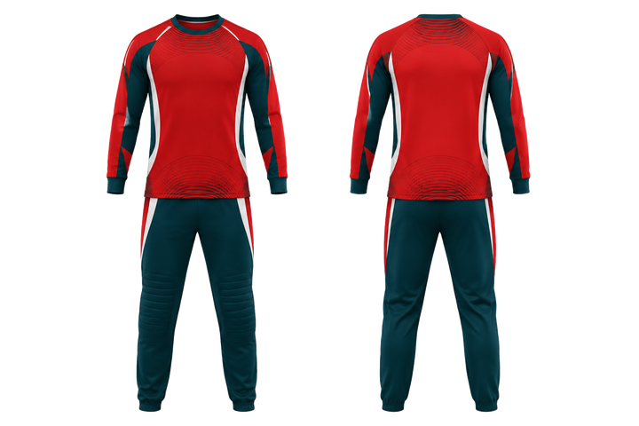 Club Red Nested Contour Arcs Handball Goalkeeper Or Alternate Uniform design