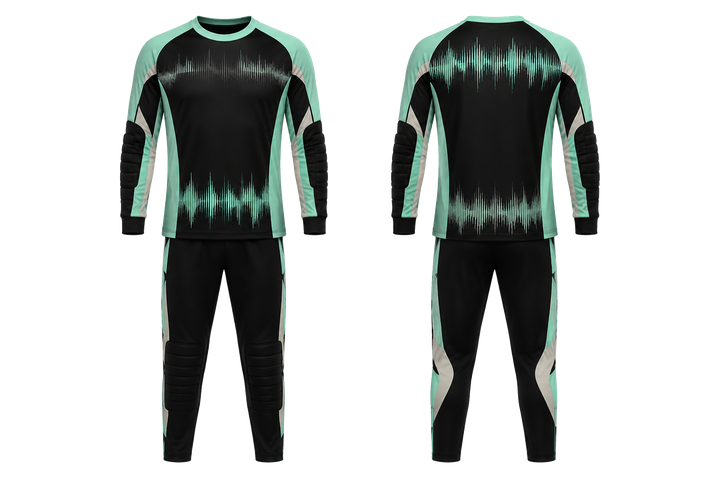 Obsidian Black Tonal Soundwave Rhythm Handball Goalkeeper Or Alternate Uniform design