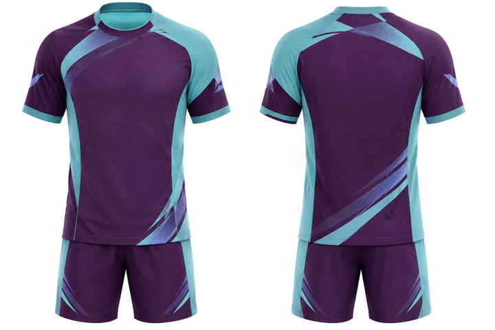 Plum Asymmetric Speed Panel Sweep Handball Indoor Match Uniform design