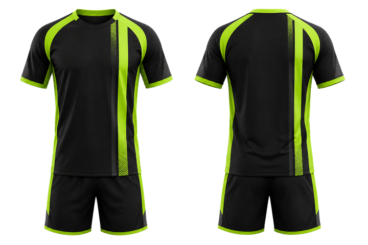 Black Offset Vertical Race Stripe Handball Indoor Match Uniform design