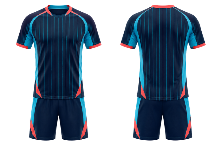 Midnight Navy Wide Modern Pinstripe Field Handball Indoor Match Uniform design