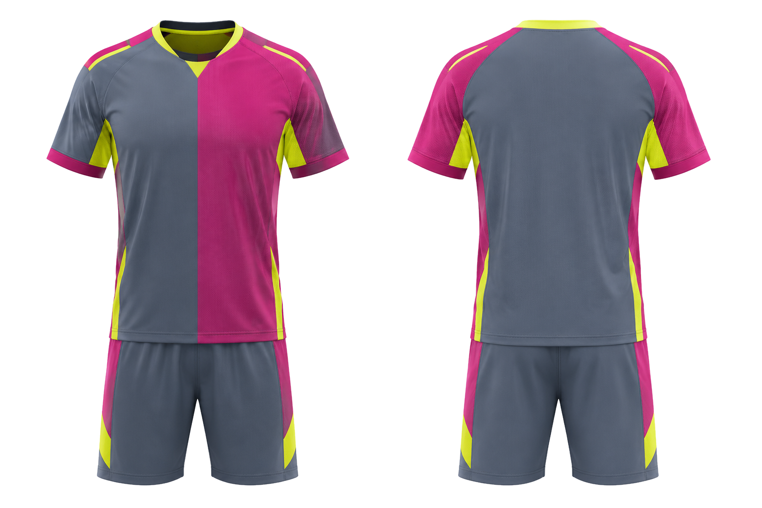 Slate Clean Split Body Color Architecture Handball Indoor Training Set combined front and back custom uniform design