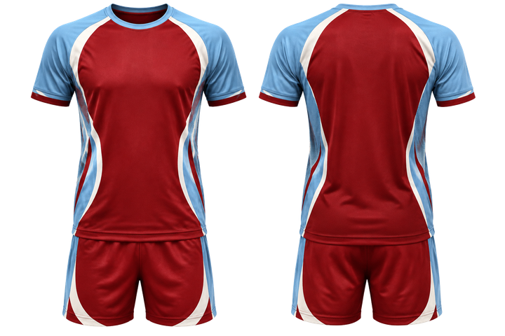 Brick Red Curved Body Mapped Side Flow Handball Indoor Training Set design