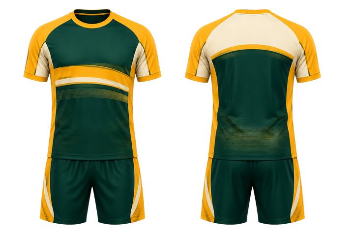 Bottle Green Layered Horizon Bands Handball Indoor Training Set design