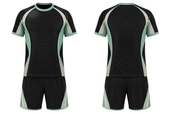 Obsidian Black Nested Contour Arcs Handball Indoor Training Set design