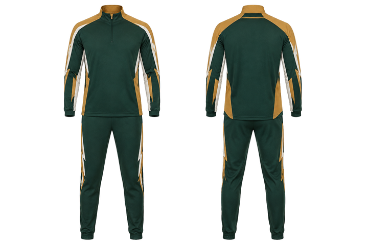 Forest Green Negative Space Lightning Channel Handball Indoor Warm Up Set design
