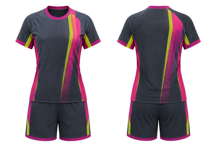 Slate Offset Vertical Race Stripe Handball Women's Or Youth Handball Uniform design
