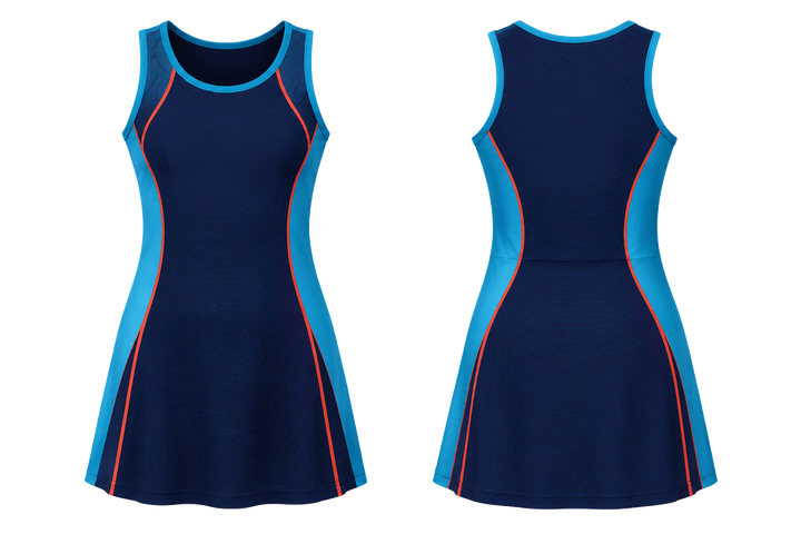 Midnight Navy Low Contrast Ripple Map Netball Academy Dress design