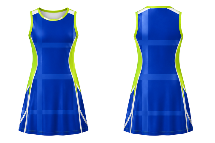 Royal Blue Oversized Tonal Grid Netball Academy Dress design