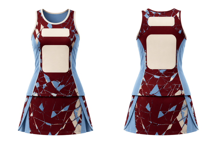Deep Maroon Fractured Diamond Field Netball Alternate Competition Set design