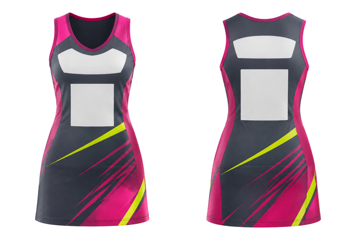 Slate Diagonal Court Line Architecture Netball Match Dress design