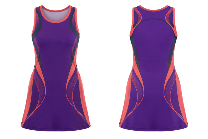 Purple Minimal Arch And Orbit Geometry Netball Match Dress design