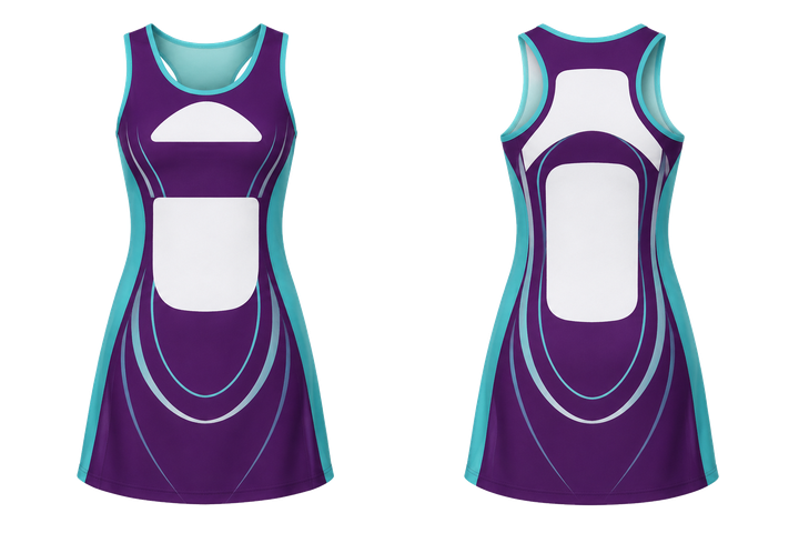Plum Nested Contour Arcs Netball Match Dress design
