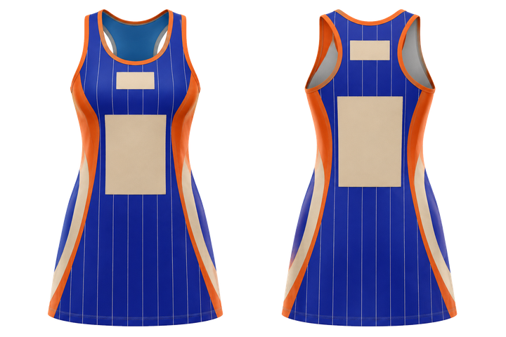 Cobalt Wide Modern Pinstripe Field Netball Match Dress design