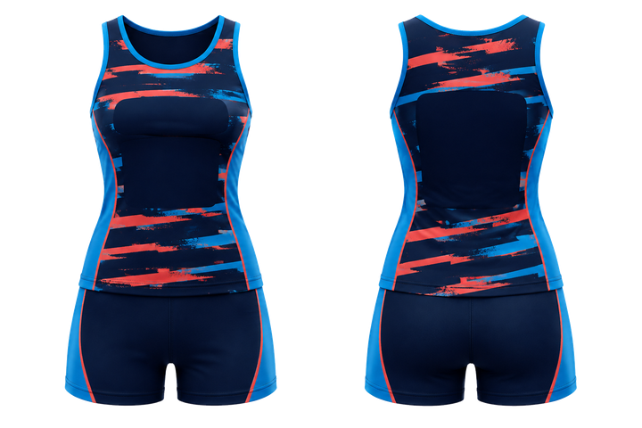 Midnight Navy Broken Heritage Hoops Netball Training Set design