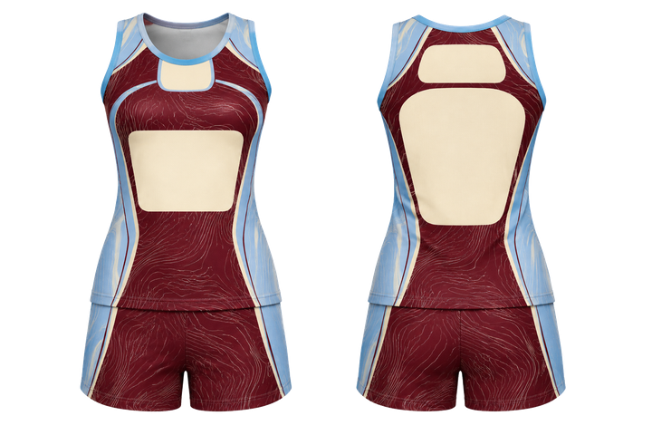 Deep Maroon Contained Topographic Contour Field Netball Training Set design
