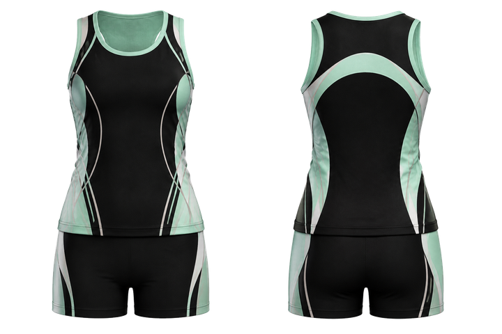 Obsidian Black Minimal Arch And Orbit Geometry Netball Training Set design