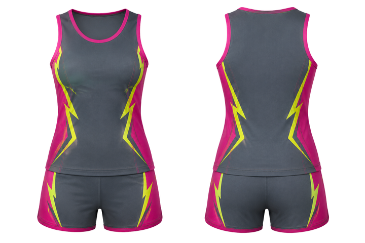 Slate Negative Space Lightning Channel Netball Training Set design