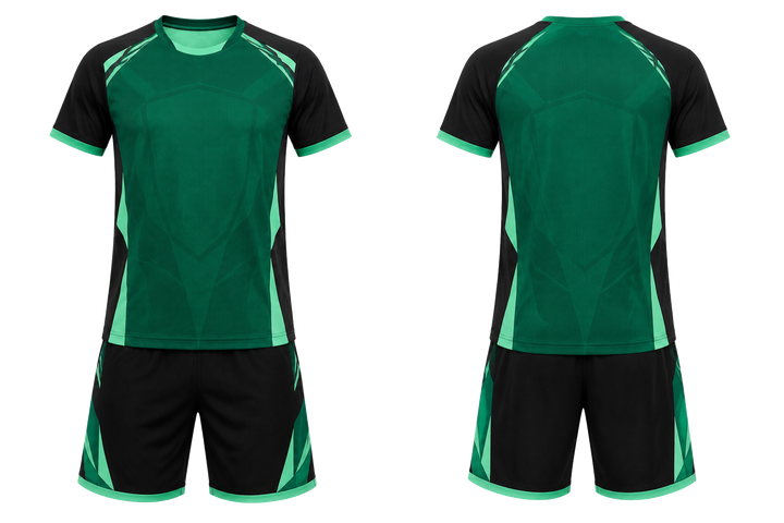 Emerald Faceted Shield Geometry Racket Sports Alternate Competition Kit design