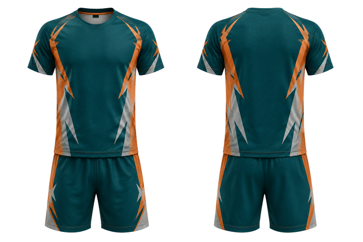 Petrol Teal Negative Space Lightning Channel Racket Sports Alternate Competition Kit design