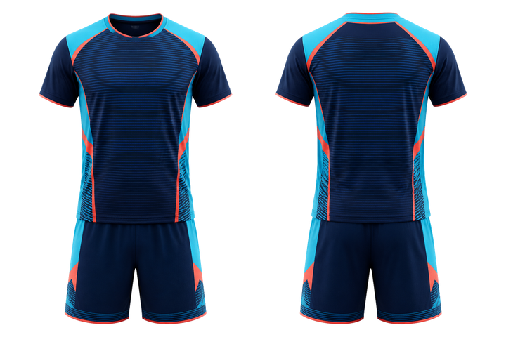 Midnight Navy Retro Micro Stripe With Modern Panel Breaks Racket Sports Alternate Competition Kit design