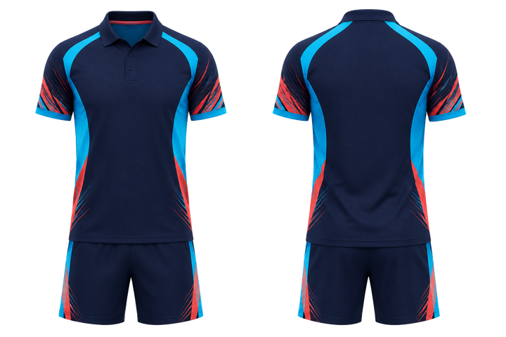 Midnight Navy Bold Sleeve To Side Bridge Racket Sports Racket Match Kit design