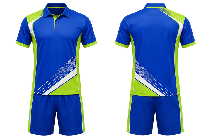Royal Blue Diagonal Court Line Architecture Racket Sports Racket Match Kit design